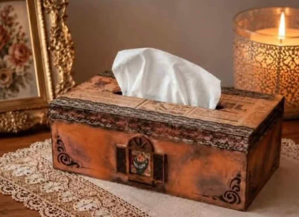 Chustecznik Drewniany Vintage Retro – Rękodzieło Paris Chic