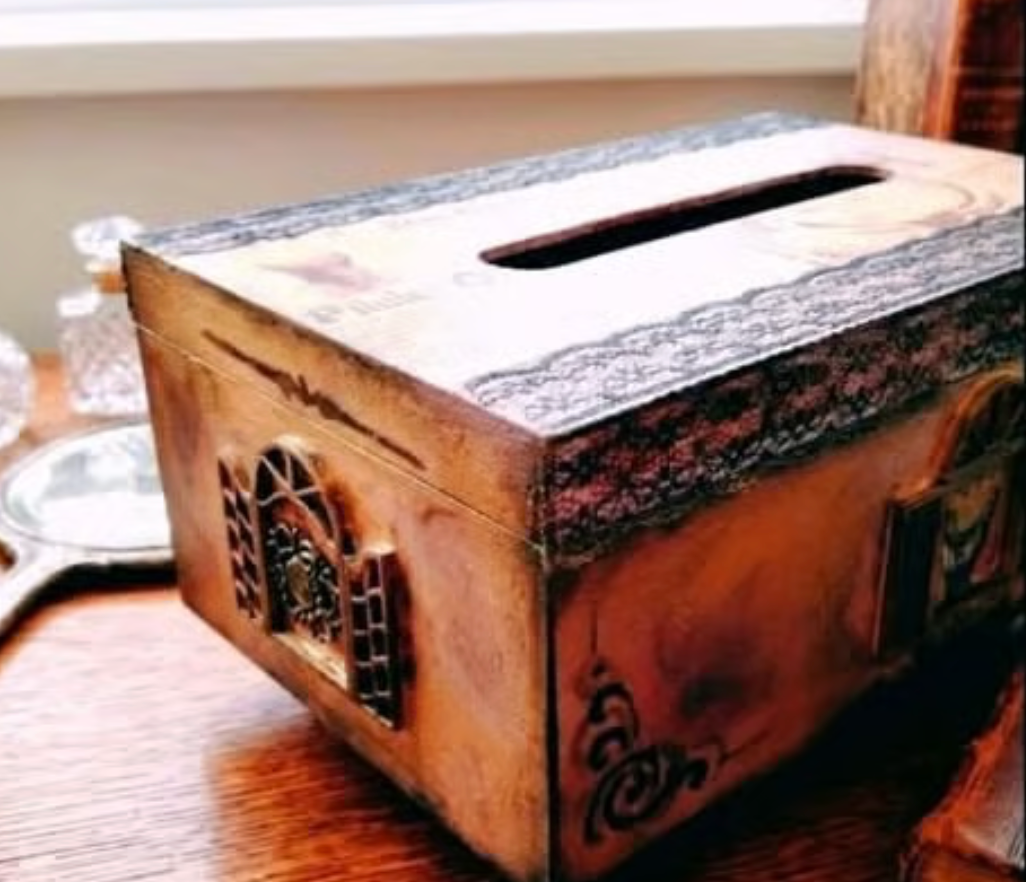 Chustecznik Drewniany Vintage Retro – Rękodzieło Paris Chic