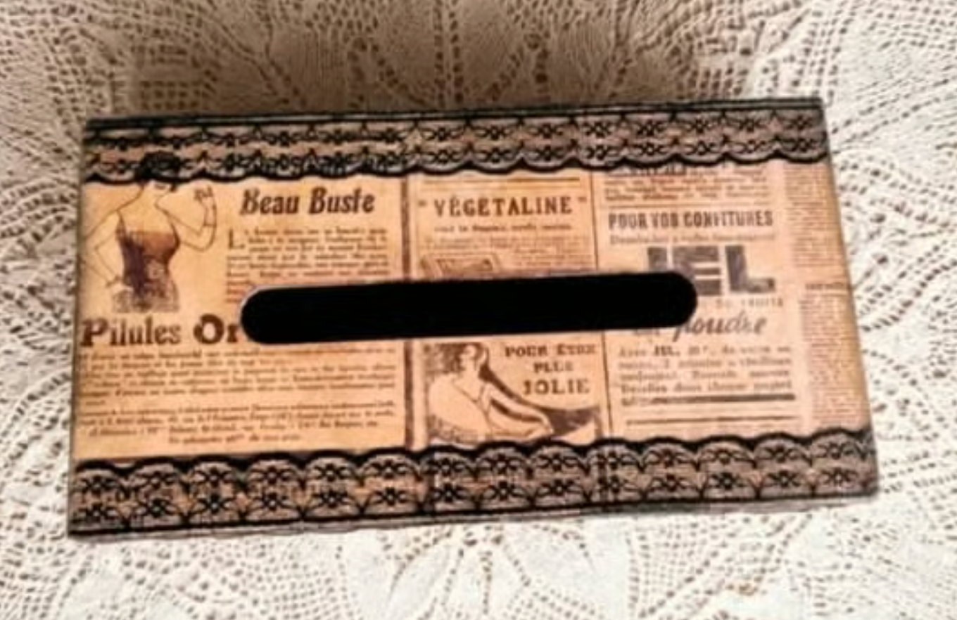 Chustecznik Drewniany Vintage Retro – Rękodzieło Paris Chic