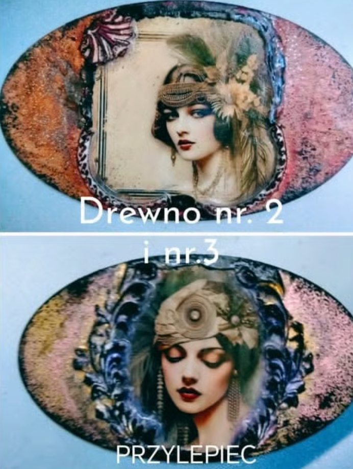 Kolekcja Miniaturowych Portretów — Belle Époque & Art Deco (3 portrety + 6 magnesów)