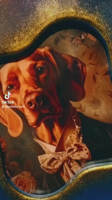 Ceramiczna ramka dekoracyjna Lord Heston — pies, dog lovers, upcykling