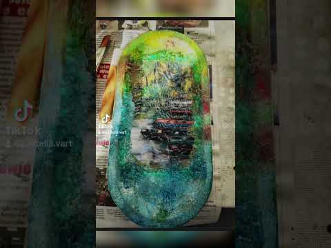 Przepiękny wieszak ścienny 3D z łódkami (25x12 cm) ręcznie malowany rękodzieło premium