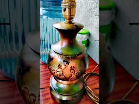 Drewniana stara lampa vintage z Irlandii | Unikat po renowacji Retro / Shabby Chic