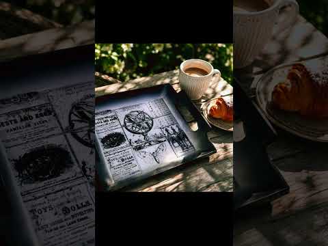Taca Vintage z motywem przyrodniczo-astronomicznym – ręcznie zdobiona i malowana.