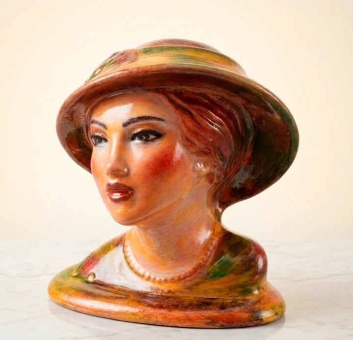 Włoskie popiersie Vintage Dama — sygnowana figurka vintage lata 70/80 po renowacji